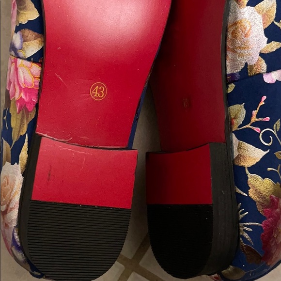 Floral Blue Red Bottom Loafers Sz 43 US Sz 9.5-10 main image 9